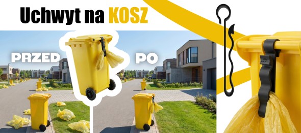 Uchwyt na kosz przed i po